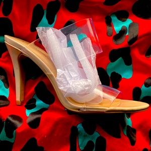 Slide in clear heels